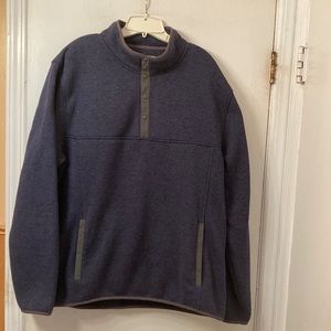 Trinity slate blue mock neck pullover sweater